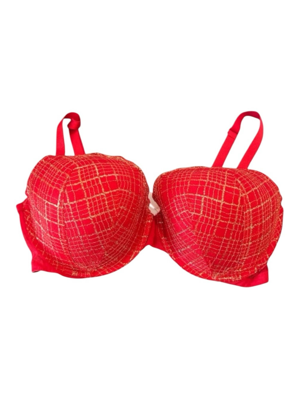 Victoria’s Secret Red & Gold Lined Demi Bra Size 38DDD